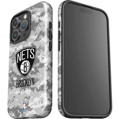 NBA Brooklyn Nets Digi Camo iPhone 16 Pro Impact Case